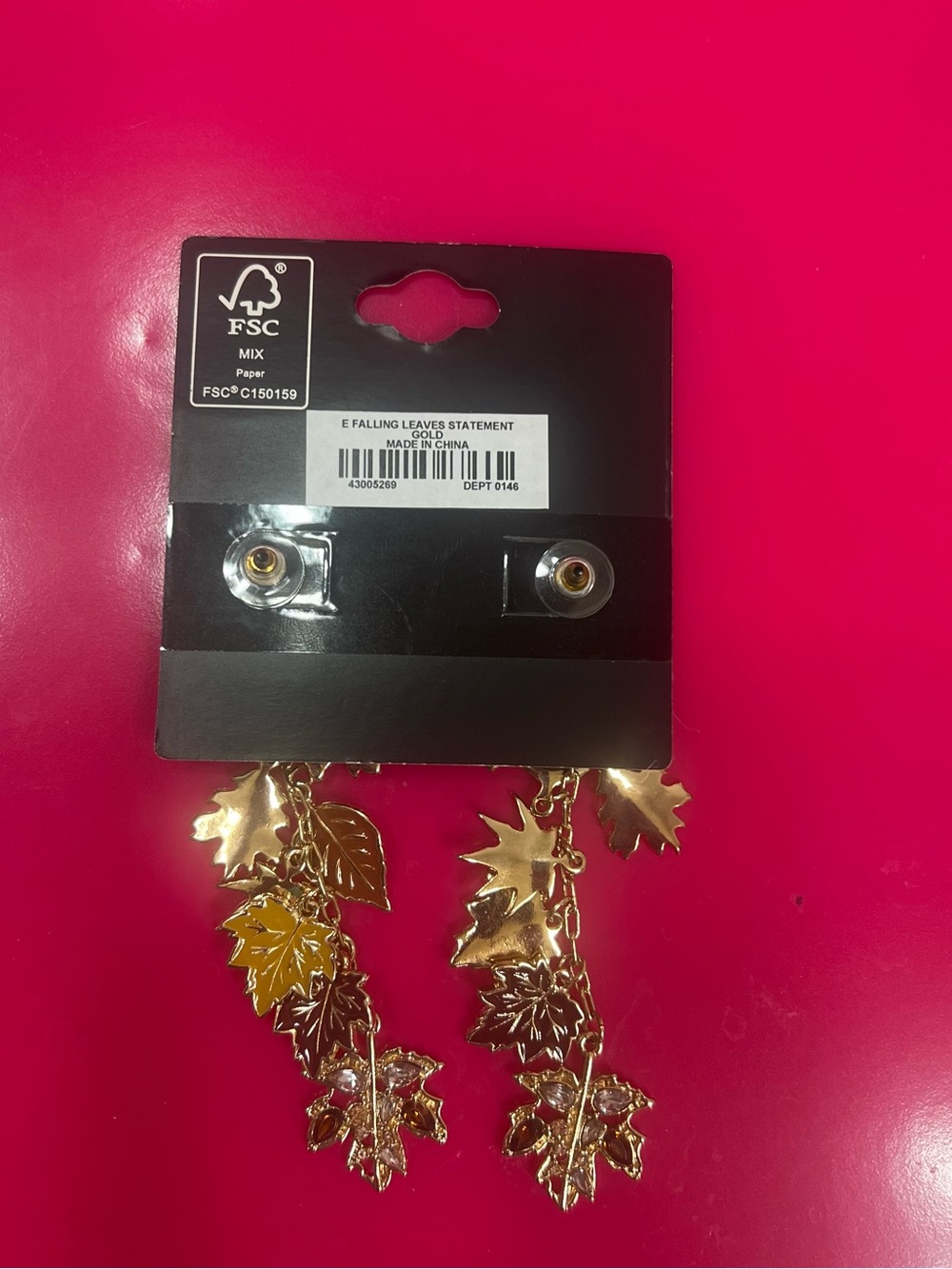 torrid Gold-Tone Autumn Leaf Dangle Earrings in Orange & Yellow - Picture 2 of 2